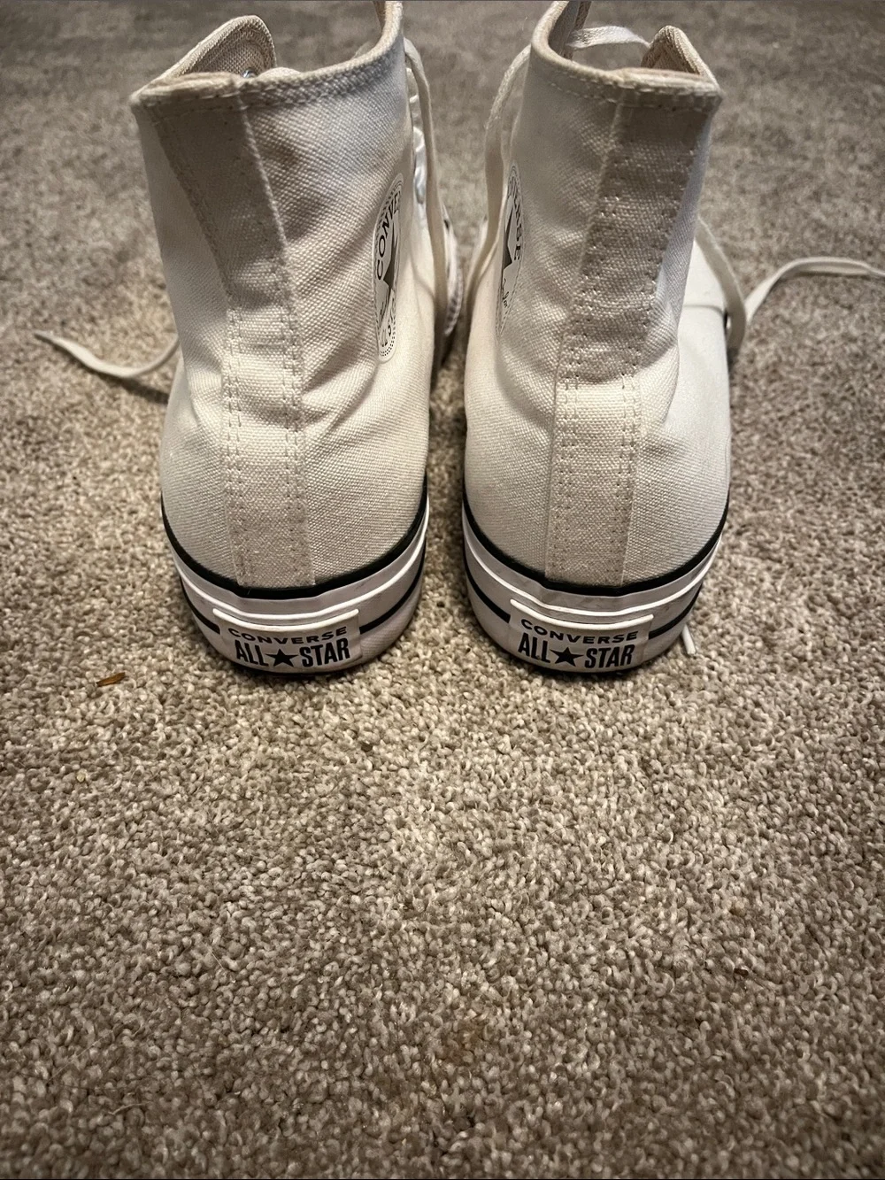 Classic High-Top Canvas Sneakers in Off-White